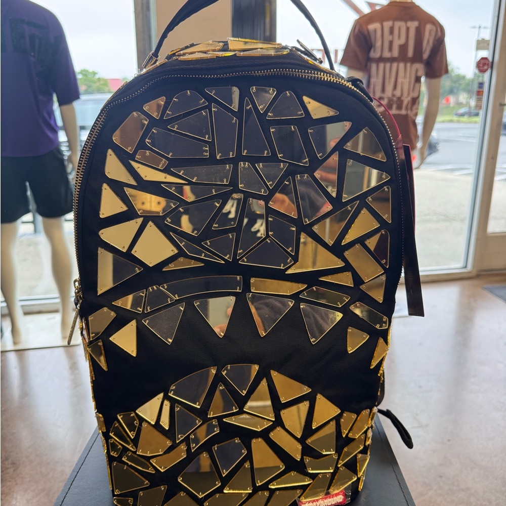 Limited Edition Sprayground Handmade Shark Burst Mirror Backpack